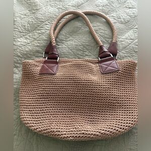 The Sak Tan Crochet Tote Bag